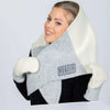 Versatile Handmade Wool Triangle Shawl - White, Lightest Grey