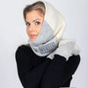 Versatile Handmade Wool Triangle Shawl - White, Lightest Grey