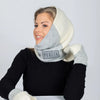 Versatile Handmade Wool Triangle Shawl - White, Lightest Grey