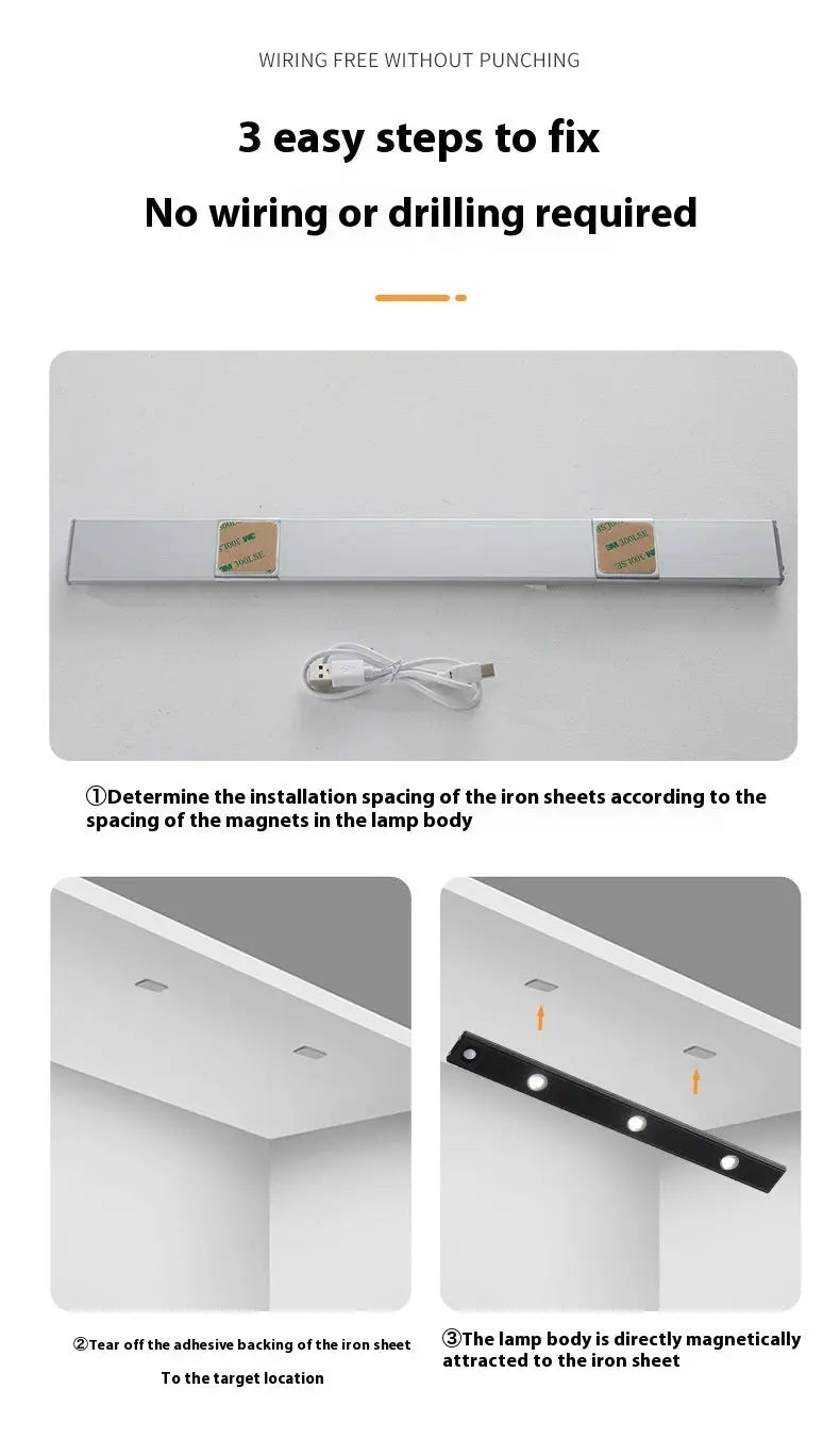 Sleek Motion Sensor LED Bar Light – Rechargeable & Magnetic Trendarium