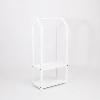 House Shaped Clothing Rack with Storage