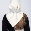 Versatile Handmade Wool Triangle Shawl - White, Lightest Grey