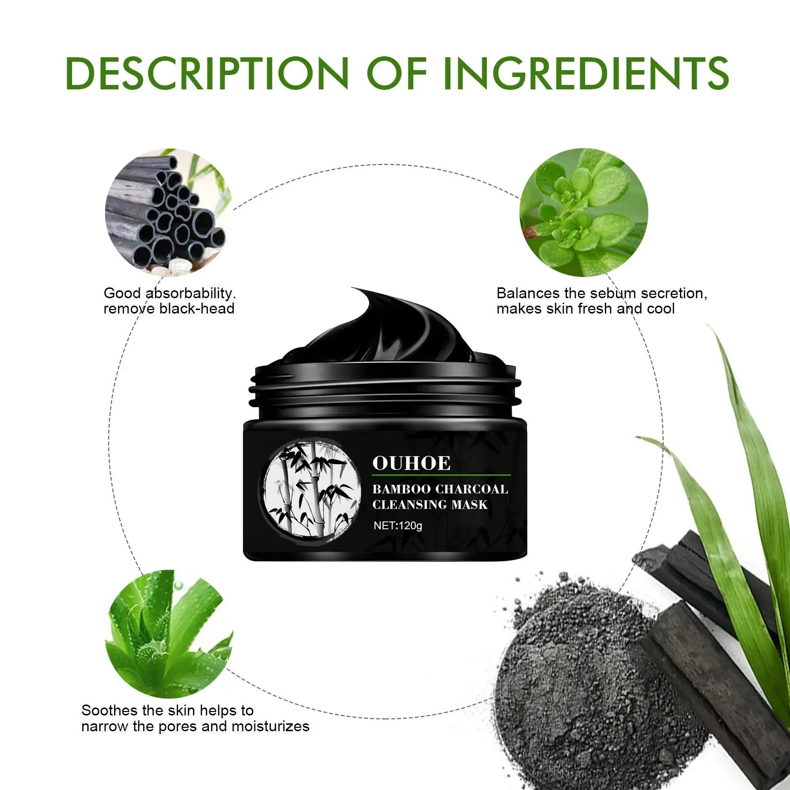 Cleansing And Shrinking Pores  Blackheads Peeling Mask OUHOE