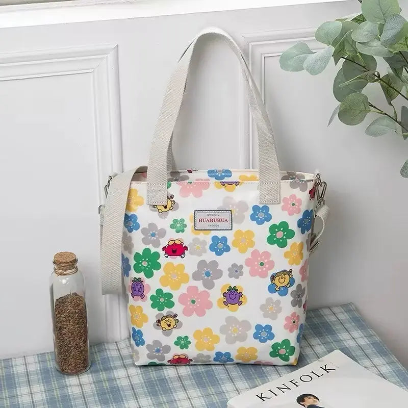 Versatile Large Capacity Floral Canvas Crossbody Shoulder Bag Trendarium