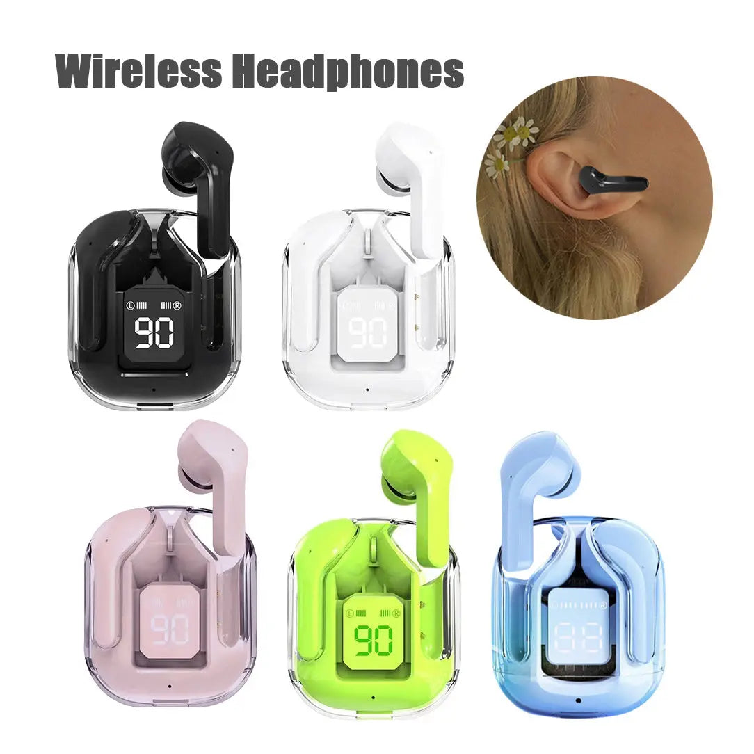 Compact Transparent Bluetooth Earbuds – ENC & Smart Display Trendarium