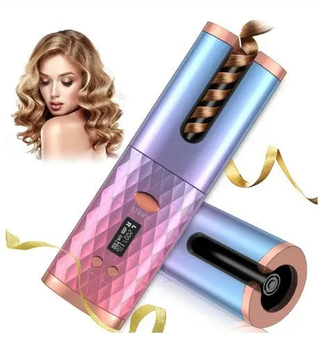 Rechargeable Automatic Hair Curler – Portable Ceramic Styler with LCD Display Trendarium