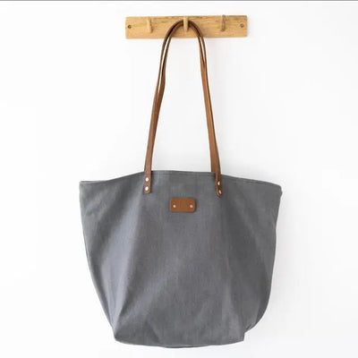 Grey Denim Tote Bag