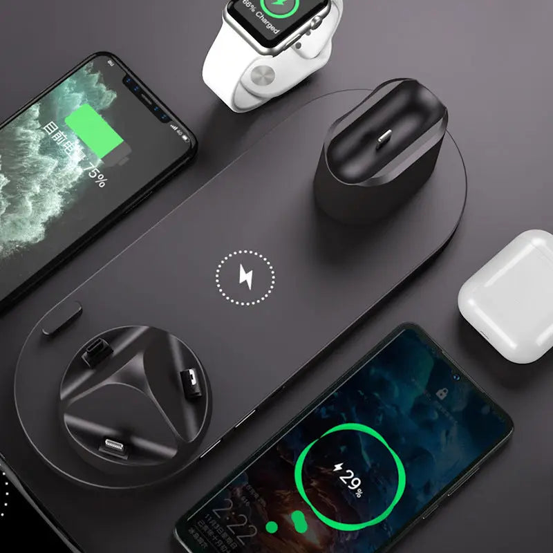 6-in-1 Wireless Charging Station – For iPhone, Apple Watch & AirPods Trendarium