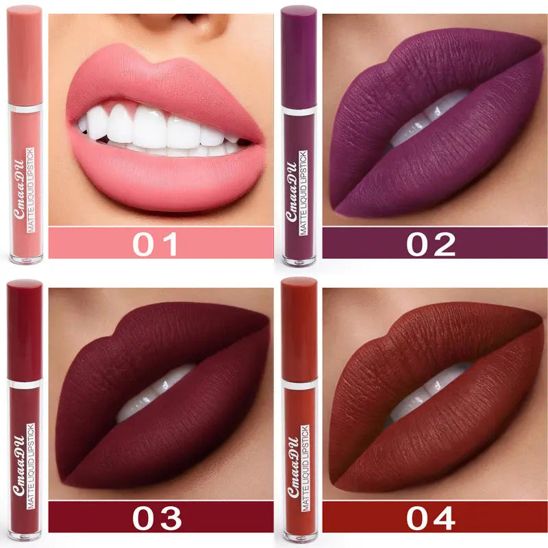 Velvet Kiss™ – 12-Piece Waterproof Matte Lipstick Collection CmaaDu