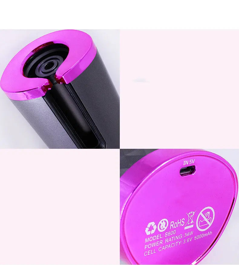 Rechargeable Automatic Hair Curler – Portable Ceramic Styler with LCD Display Trendarium