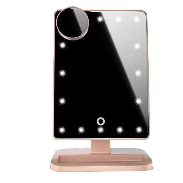 Touch Screen Makeup Mirror With 20 LED Light Bluetooth Music Speaker 10X Magnifying Mirrors Lights Trendarium