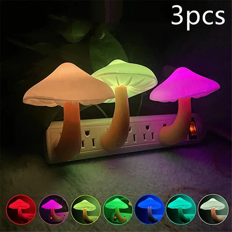 GlowShroom LED Night Light – Sensor-Activated Mushroom Lamp for Cozy Home Ambience Trendarium