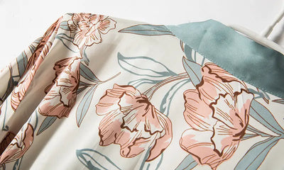 5-Piece Luxury Satin Kimono Sleepwear Set – Floral & Solid Mix Trendarium