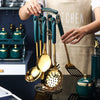 EleganceEdge™ – 7-Piece Gold & Teal Kitchen Utensil Set Trendarium