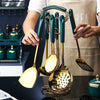 EleganceEdge™ – 7-Piece Gold & Teal Kitchen Utensil Set Trendarium