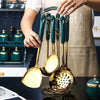 EleganceEdge™ – 7-Piece Gold & Teal Kitchen Utensil Set Trendarium