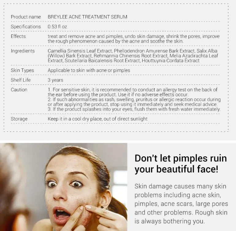 Acne Treatment Serum Facial Repair Oil Breylee