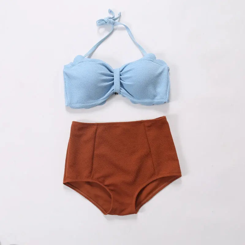 RetroDuo™ – Ruffle High-Waist Bikini Set Trendarium