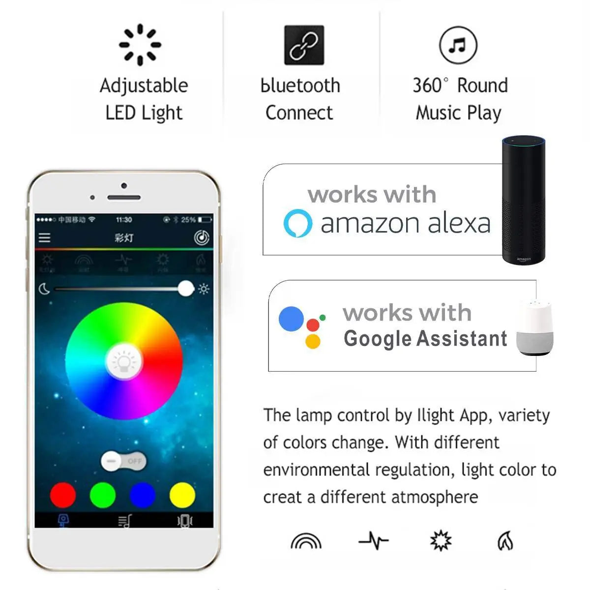 AuraGlow Smart Ceiling Lamp – Color-Changing WiFi & Bluetooth Light” Trendarium