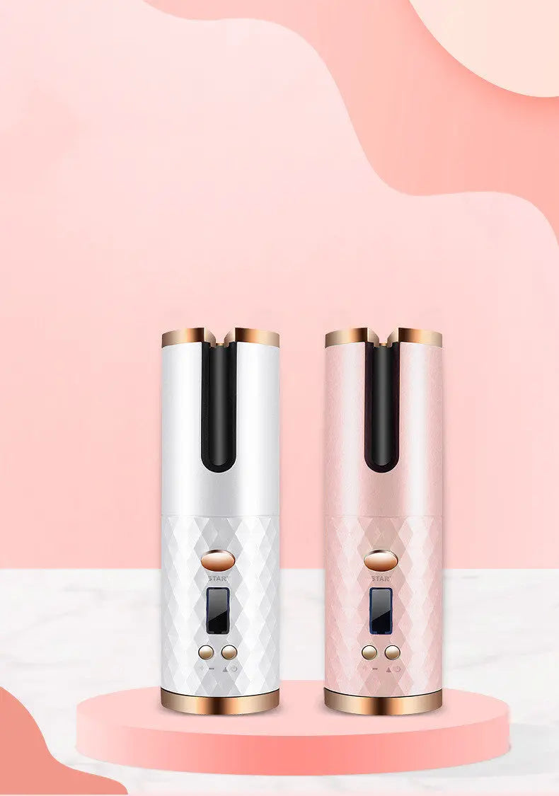 Rechargeable Automatic Hair Curler – Portable Ceramic Styler with LCD Display Trendarium