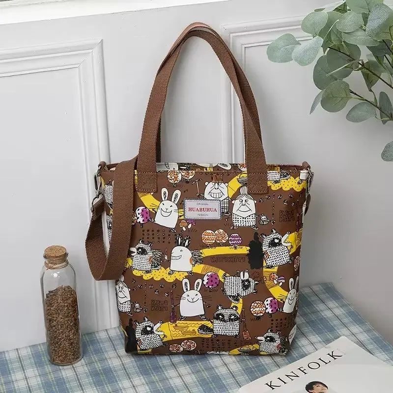 Versatile Large Capacity Floral Canvas Crossbody Shoulder Bag Trendarium
