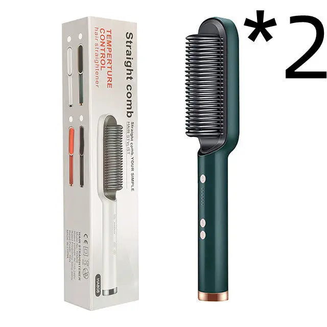 2-in-1 Ionic Hair Straightening Brush Trendarium