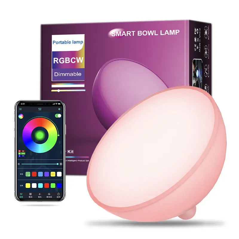 GlowHue™ Smart RGB Mood Lamp – Bluetooth-Controlled Ambient Lighting for Desk, Bedroom & Living Room Trendarium