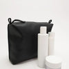 Leather Cosmetic Bag, Black - Large