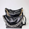 Black Leather Hobo Bag - Small