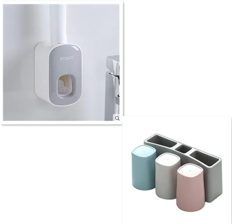 Wall Mounted Automatic Toothpaste Holder Bathroom Accessories Set Dispenser Trendarium