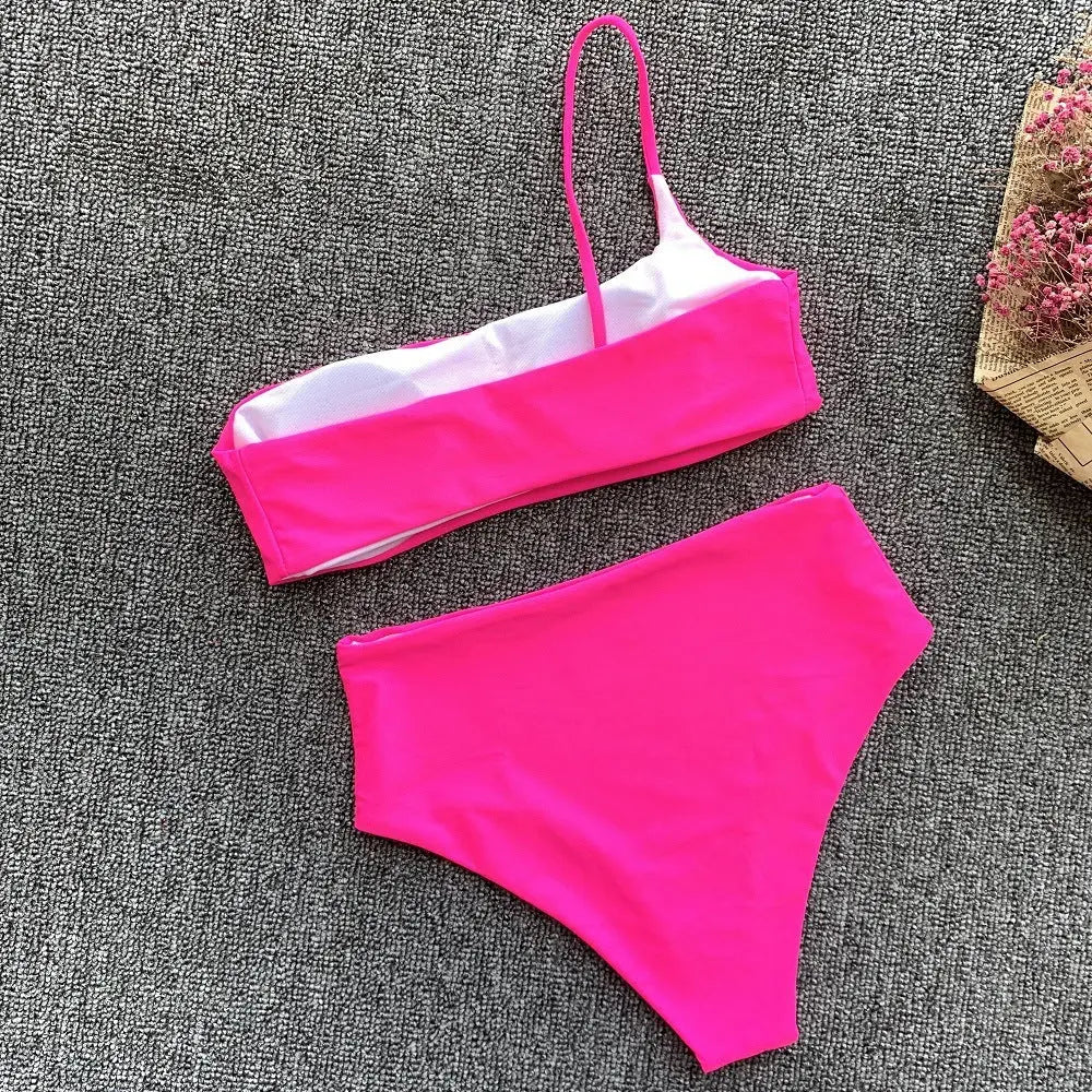 GlowBabe™ – One Shoulder Neon Bikini Set Trendarium