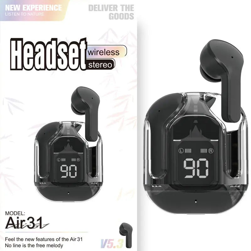 Compact Transparent Bluetooth Earbuds – ENC & Smart Display Trendarium