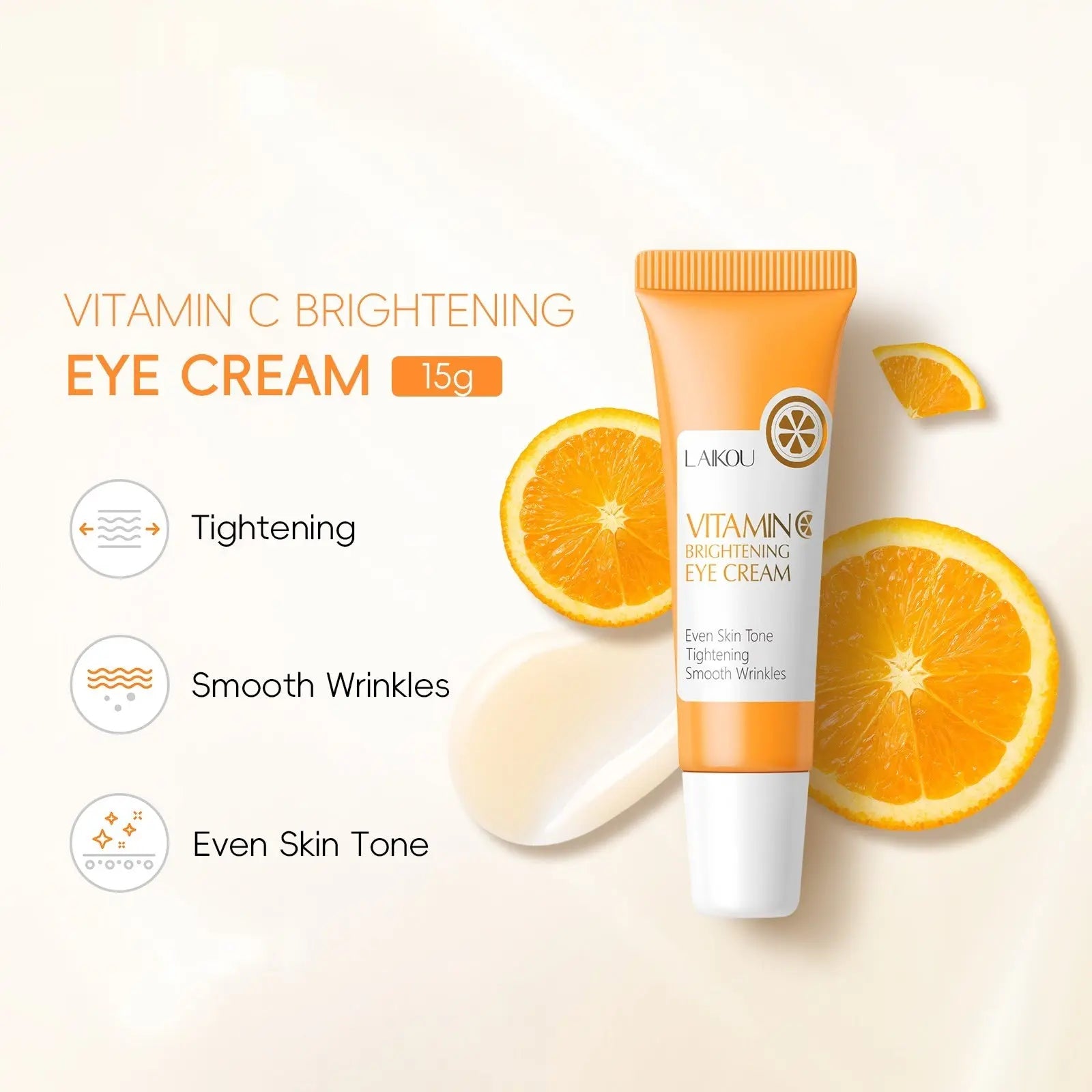 Vitamin C Eye Cream 15g Moisturizing Skin Care Around Eyes LAIKOU