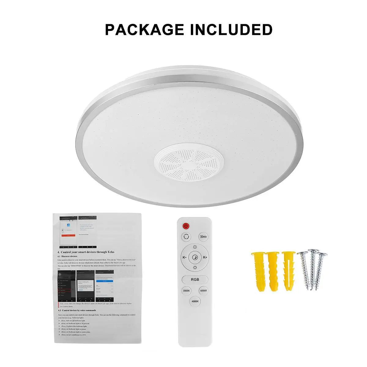 AuraGlow Smart Ceiling Lamp – Color-Changing WiFi & Bluetooth Light” Trendarium