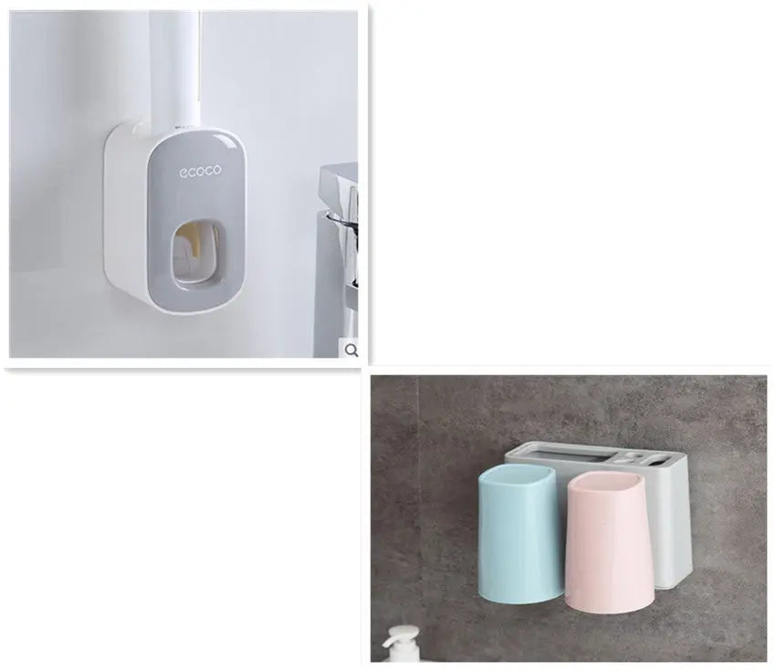 Wall Mounted Automatic Toothpaste Holder Bathroom Accessories Set Dispenser Trendarium