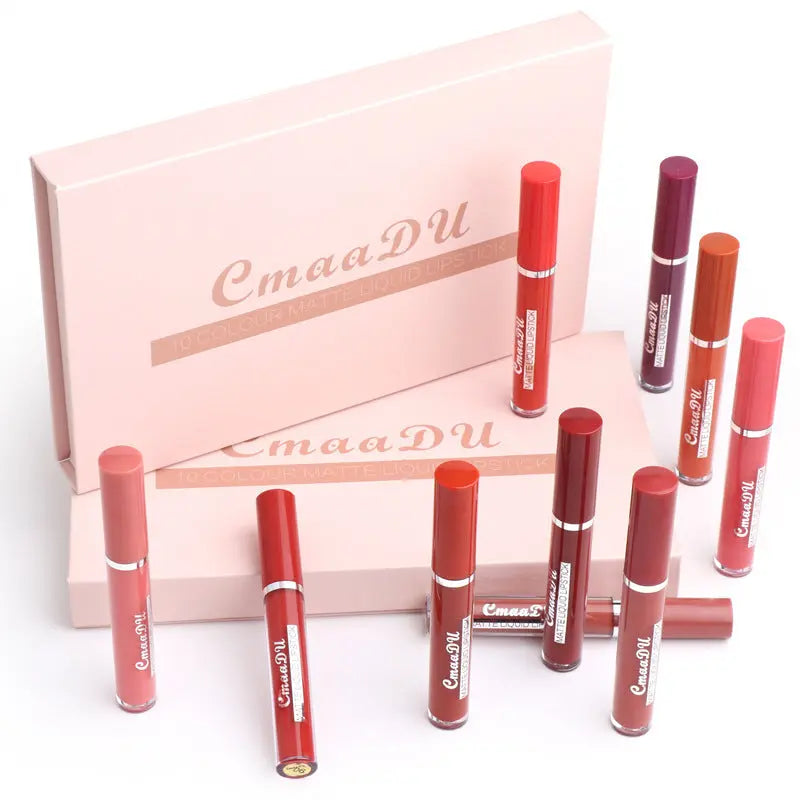 Velvet Kiss™ – 12-Piece Waterproof Matte Lipstick Collection CmaaDu