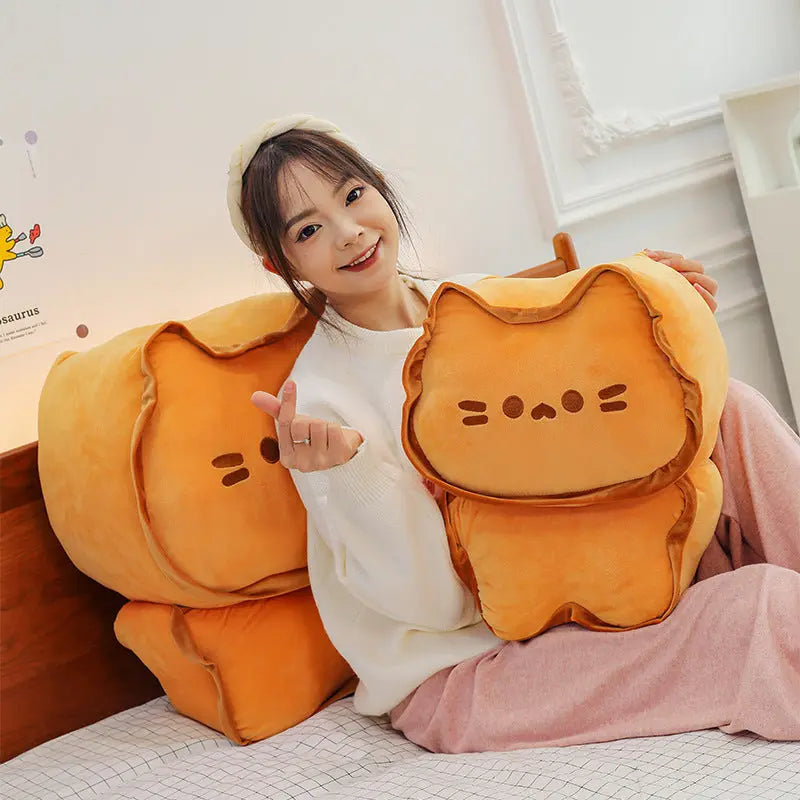 Kawaii Biscuit Cat Plush – Soft & Squishy Hug Pillow Trendarium