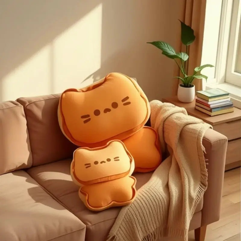 Kawaii Biscuit Cat Plush – Soft & Squishy Hug Pillow Trendarium