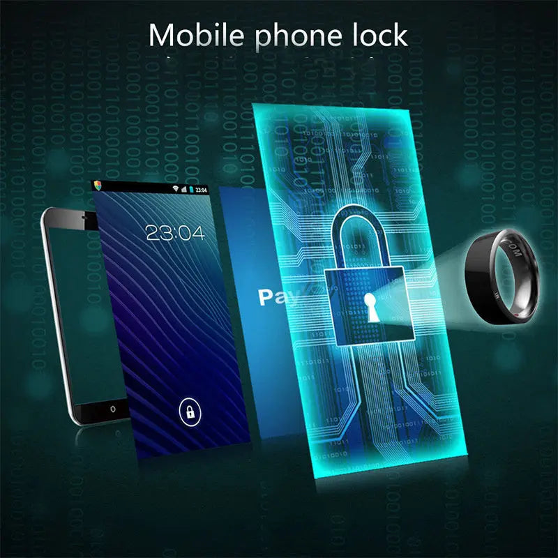Smart Ring Wearable Device Multifunctional Black High-tech Trendarium