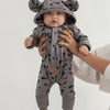 Eared Jumpsuit for Babies and Kids - Steel with Maple Seeds