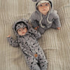 Eared Jumpsuit for Babies and Kids - Steel with Maple Seeds