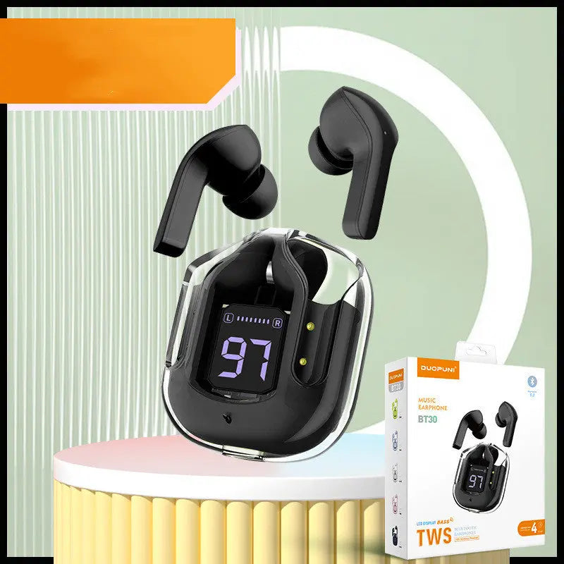 Compact Transparent Bluetooth Earbuds – ENC & Smart Display Trendarium