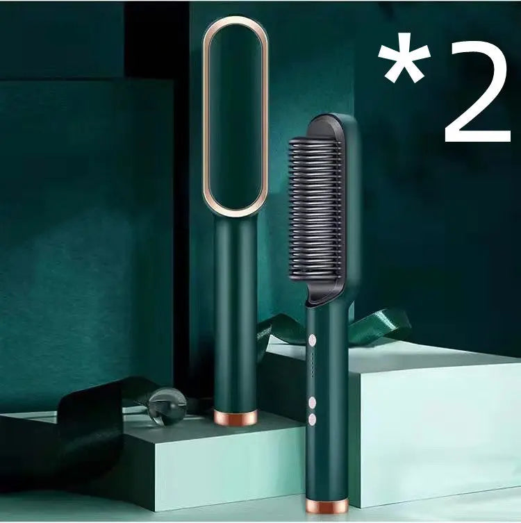 2-in-1 Ionic Hair Straightening Brush Trendarium