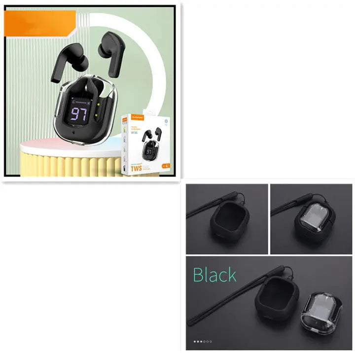 Compact Transparent Bluetooth Earbuds – ENC & Smart Display Trendarium