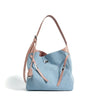 Top Layer Cowhide With Denim Fashion All-match Large Capacity Shoulder Tote Bag Trendarium