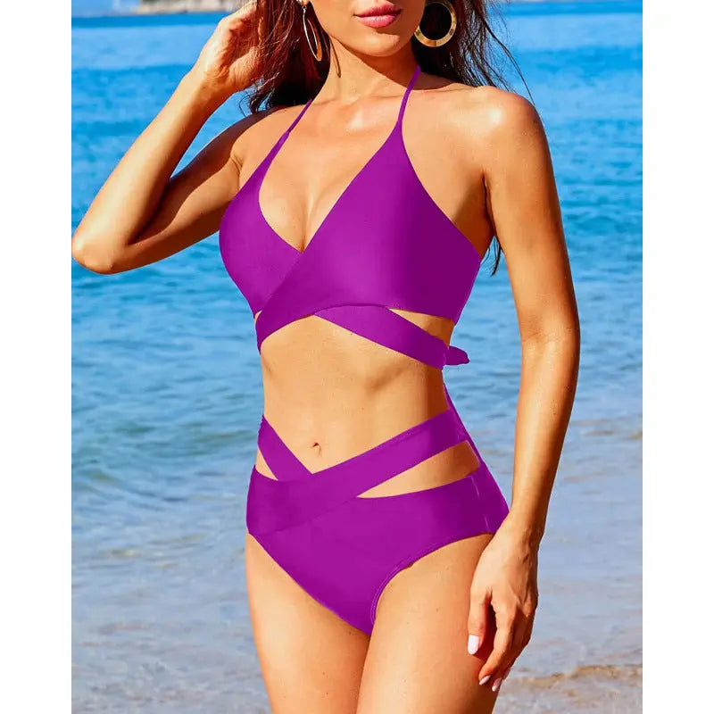 SculptGlow™ – Cutout High-Waist Bikini Set Trendarium