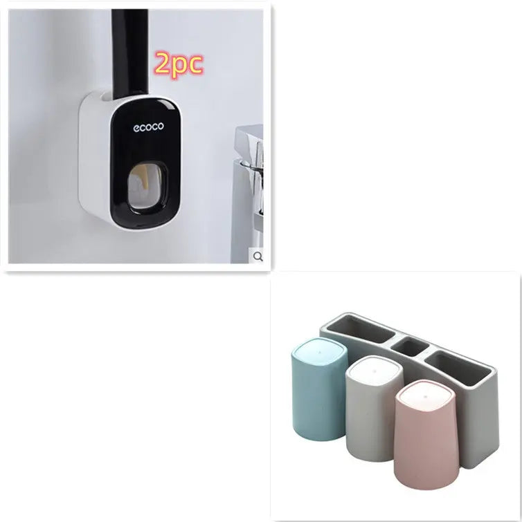 Wall Mounted Automatic Toothpaste Holder Bathroom Accessories Set Dispenser Trendarium