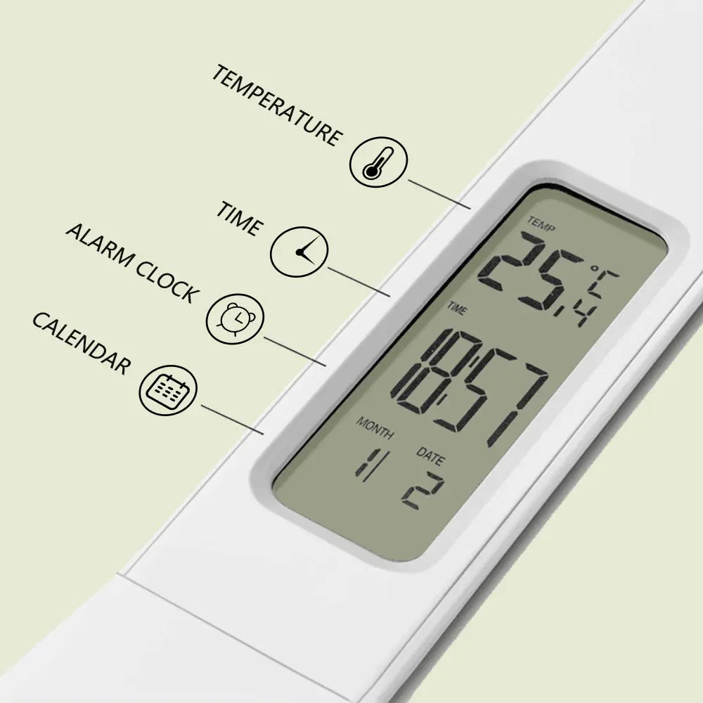 Smart Touch LED Desk Lamp with Clock & USB Charging – Adjustable Brightness Trendarium