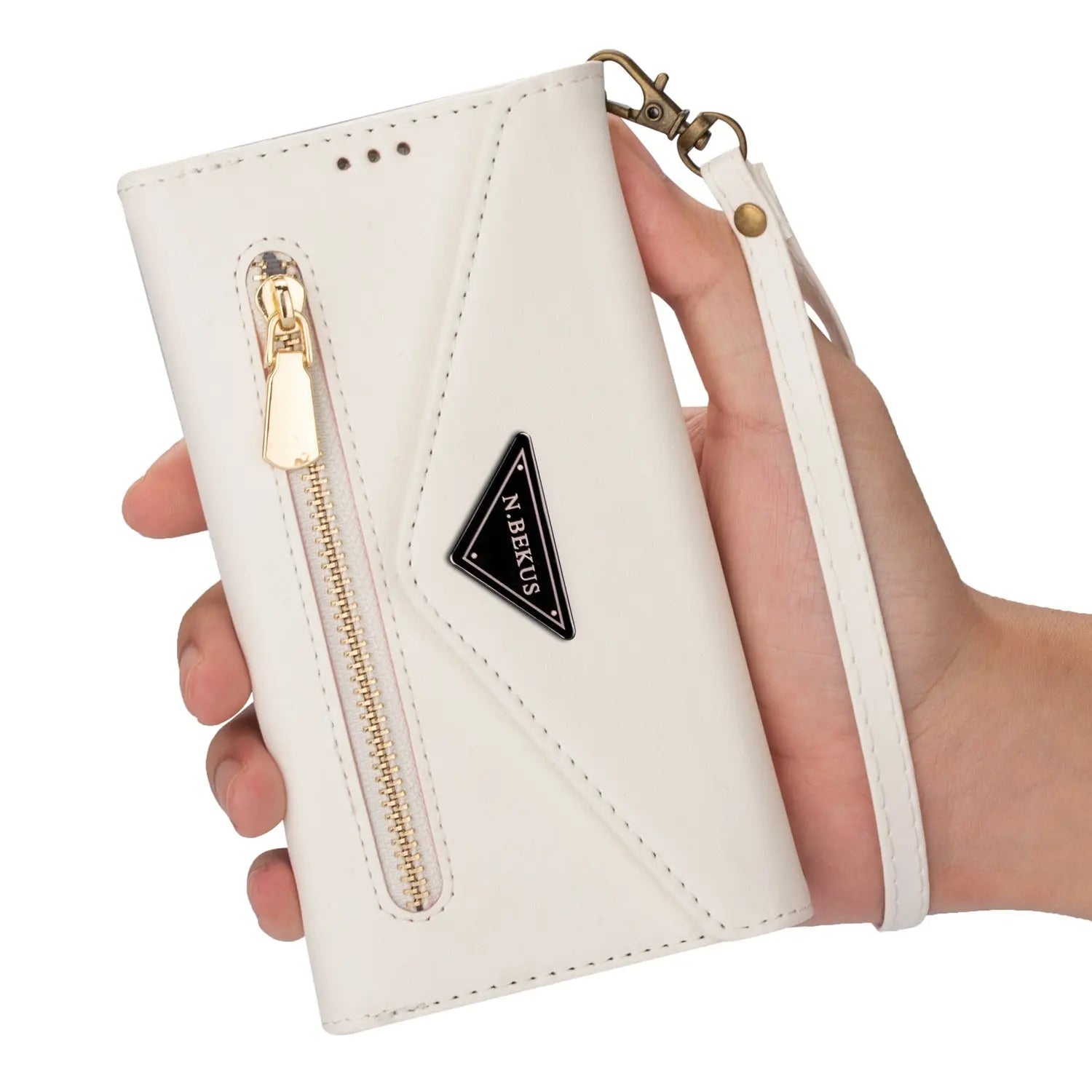 Premium Wallet-Style Phone Case with Zipper Pocket – Leather Feel Trendarium