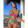 WaveWhirl Ruffle Halter Set Trendarium